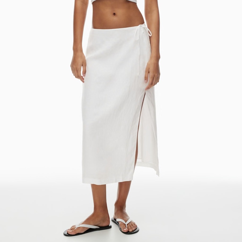 Wilfred Elixir Linen Skirt - Elegant White Wrap Skirt